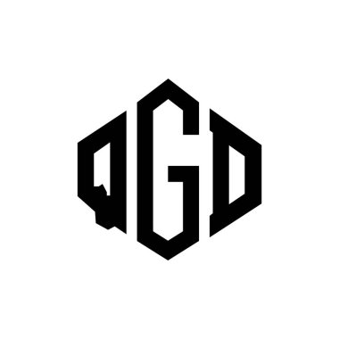 QGD letter logo design with polygon shape. QGD polygon and cube shape logo design. QGD hexagon vector logo template white and black colors. QGD monogram, business and real estate logo.