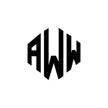 AWW letter logo design with polygon shape. AWW polygon and cube shape logo design. AWW hexagon vector logo template white and black colors. AWW monogram, business and real estate logo.AWW letter logo design with polygon shape. AWW polygon and cube sh