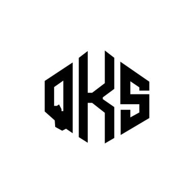 QKS letter logo design with polygon shape. QKS polygon and cube shape logo design. QKS hexagon vector logo template white and black colors. QKS monogram, business and real estate logo.
