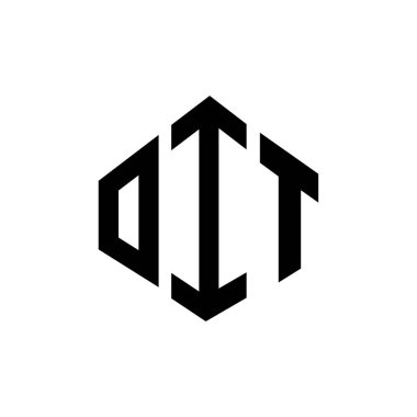 OIT letter logo design with polygon shape. OIT polygon and cube shape logo design. OIT hexagon vector logo template white and black colors. OIT monogram, business and real estate logo.