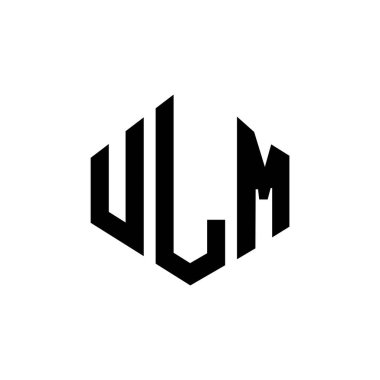 ULM letter logo design with polygon shape. ULM polygon and cube shape logo design. ULM hexagon vector logo template white and black colors. ULM monogram, business and real estate logo.