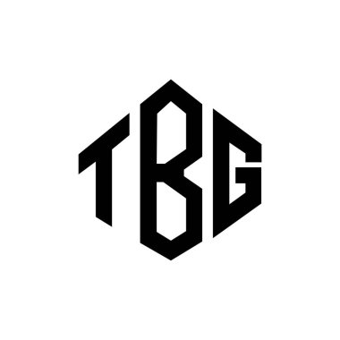 Çokgen şekilli TBG harf logosu tasarımı. TBG çokgen ve küp şeklinde logo tasarımı. TBG altıgen vektör logosu beyaz ve siyah renkler. TBG monogramı, iş ve emlak logosu.