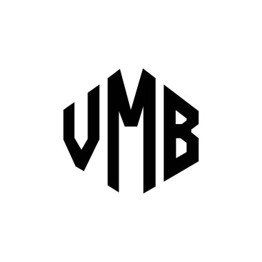 VMB letter logo design with polygon shape. VMB polygon and cube shape logo design. VMB hexagon vector logo template white and black colors. VMB monogram, business and real estate logo.