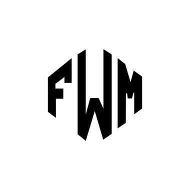 FWM harfleri logo tasarım vektör çizimi