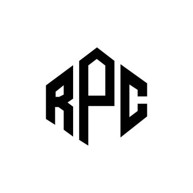 Çokgen şekilli RPC harf logosu tasarımı. RPC çokgen ve küp şeklinde logo tasarımı. RPC altıgen vektör logosu beyaz ve siyah renkler. RPC monogramı, iş ve emlak logosu.