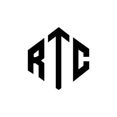 RTC letter logo design with polygon shape. RTC polygon and cube shape logo design. RTC hexagon vector logo template white and black colors. RTC monogram, business and real estate logo.