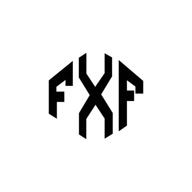 FXF letter logo design with polygon shape. FXF polygon and cube shape logo design. FXF hexagon vector logo template white and black colors. FXF monogram, business and real estate logo.