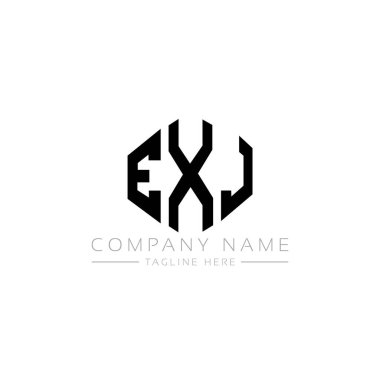 EXJ letter logo design with polygon shape. EXJ polygon and cube shape logo design. EXJ hexagon vector logo template white and black colors. EXJ monogram, business and real estate logo.