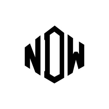 NDW letter logo design with polygon shape. NDW polygon and cube shape logo design. NDW hexagon vector logo template white and black colors. NDW monogram, business and real estate logo.