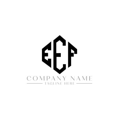 EEF letter logo design with polygon shape. EEF polygon and cube shape logo design. EEF hexagon vector logo template white and black colors. EEF monogram, business and real estate logo.