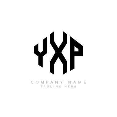 YXP letter logo design with polygon shape. YXP polygon and cube shape logo design. YXP hexagon vector logo template white and black colors. YXP monogram, business and real estate logo.