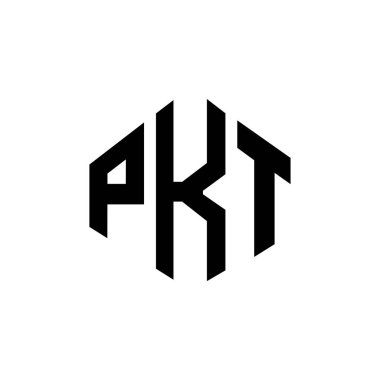 PKT letter logo design with polygon shape. PKT polygon and cube shape logo design. PKT hexagon vector logo template white and black colors. PKT monogram, business and real estate logo.