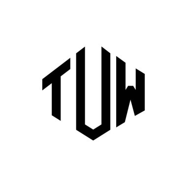 TUW letter logo design with polygon shape. TUW polygon and cube shape logo design. TUW hexagon vector logo template white and black colors. TUW monogram, business and real estate logo.