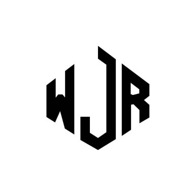 WJR letter logo design with polygon shape. WJR polygon and cube shape logo design. WJR hexagon vector logo template white and black colors. WJR monogram, business and real estate logo.