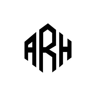 ARH letter logo design with polygon shape. ARH polygon and cube shape logo design. ARH hexagon vector logo template white and black colors. ARH monogram, business and real estate logo.