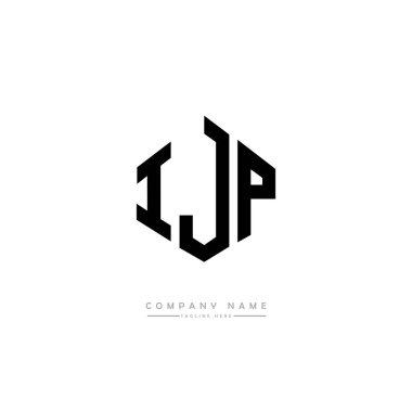 IJP harfleri logo tasarım vektör çizimi