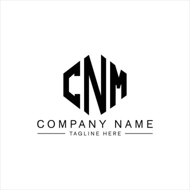 CNM letter logo design with polygon shape. CNM polygon and cube shape logo design. CNM hexagon vector logo template white and black colors. CNM monogram, business and real estate logo.