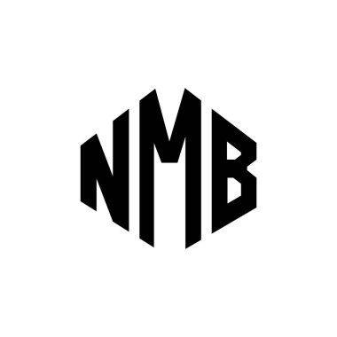 NMB letter logo design with polygon shape. NMB polygon and cube shape logo design. NMB hexagon vector logo template white and black colors. NMB monogram, business and real estate logo.