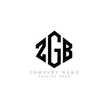 ZGB letter logo design with polygon shape. ZGB polygon and cube shape logo design. ZGB hexagon vector logo template white and black colors. ZGB monogram, business and real estate logo.