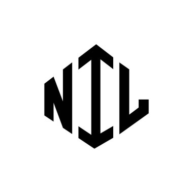 NIL letter logo design with polygon shape. NIL polygon and cube shape logo design. NIL hexagon vector logo template white and black colors. NIL monogram, business and real estate logo.