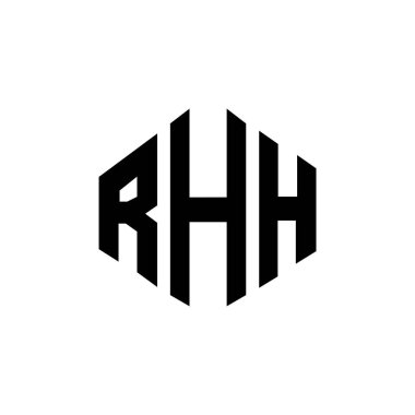 RHH letter logo design with polygon shape. RHH polygon and cube shape logo design. RHH hexagon vector logo template white and black colors. RHH monogram, business and real estate logo.
