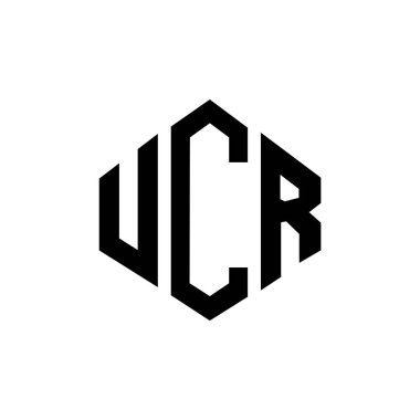 UCR letter logo design with polygon shape. UCR polygon and cube shape logo design. UCR hexagon vector logo template white and black colors. UCR monogram, business and real estate logo.