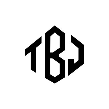 Çokgen şekilli TBJ harf logosu tasarımı. TBJ çokgen ve küp şeklinde logo tasarımı. TBJ altıgen vektör logo şablonu beyaz ve siyah renkler. TBJ monogramı, iş ve emlak logosu.