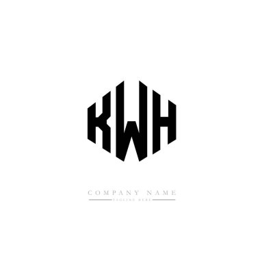 KWH harfleri logo tasarımı vektör çizimi