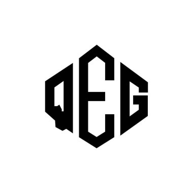 QEG letter logo design with polygon shape. QEG polygon and cube shape logo design. QEG hexagon vector logo template white and black colors. QEG monogram, business and real estate logo.