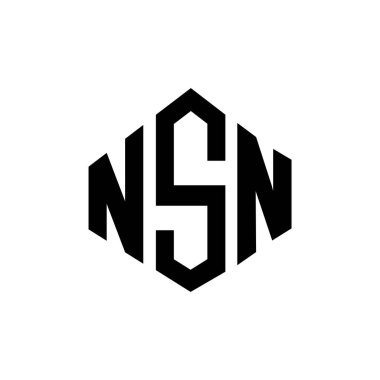 NSN letter logo design with polygon shape. NSN polygon and cube shape logo design. NSN hexagon vector logo template white and black colors. NSN monogram, business and real estate logo.
