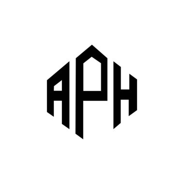 APH letter logo design with polygon shape. APH polygon and cube shape logo design. APH hexagon vector logo template white and black colors. APH monogram, business and real estate logo.