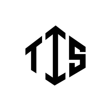 TIS letter logo design with polygon shape. TIS polygon and cube shape logo design. TIS hexagon vector logo template white and black colors. TIS monogram, business and real estate logo.