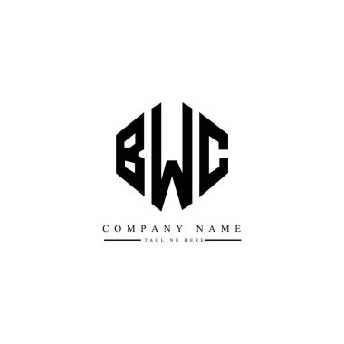 BWC letter logo design with polygon shape. BWC polygon and cube shape logo design. BWC hexagon vector logo template white and black colors. BWC monogram, business and real estate logo.