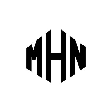 MHN letter logo design with polygon shape. MHN polygon and cube shape logo design. MHN hexagon vector logo template white and black colors. MHN monogram, business and real estate logo.