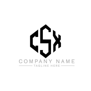 CSX letter logo design with polygon shape. CSX polygon and cube shape logo design. CSX hexagon vector logo template white and black colors. CSX monogram, business and real estate logo.