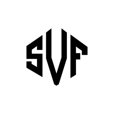 SVF letter logo design with polygon shape. SVF polygon and cube shape logo design. SVF hexagon vector logo template white and black colors. SVF monogram, business and real estate logo.