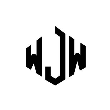 WJW letter logo design with polygon shape. WJW polygon and cube shape logo design. WJW hexagon vector logo template white and black colors. WJW monogram, business and real estate logo.