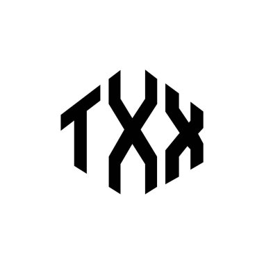 TXX letter logo design with polygon shape. TXX polygon and cube shape logo design. TXX hexagon vector logo template white and black colors. TXX monogram, business and real estate logo.