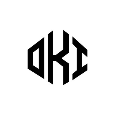 OKI letter logo design with polygon shape. OKI polygon and cube shape logo design. OKI hexagon vector logo template white and black colors. OKI monogram, business and real estate logo.