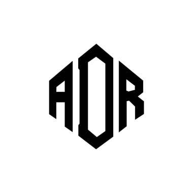 Çokgen şekilli ADR harf logosu tasarımı. ADR çokgen ve küp şeklinde logo tasarımı. ADR altıgen vektör logosu beyaz ve siyah renkler. ADR monogramı, iş ve emlak logosu.