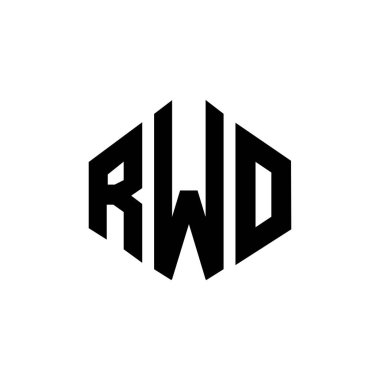 RWO letter logo design with polygon shape. RWO polygon and cube shape logo design. RWO hexagon vector logo template white and black colors. RWO monogram, business and real estate logo.