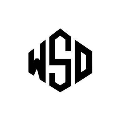 WSO letter logo design with polygon shape. WSO polygon and cube shape logo design. WSO hexagon vector logo template white and black colors. WSO monogram, business and real estate logo.
