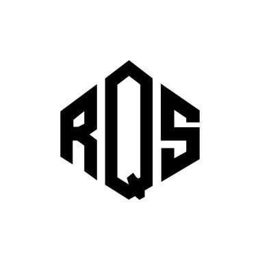 RQS letter logo design with polygon shape. RQS polygon and cube shape logo design. RQS hexagon vector logo template white and black colors. RQS monogram, business and real estate logo.