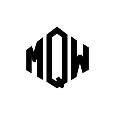 MQW letter logo design with polygon shape. MQW polygon and cube shape logo design. MQW hexagon vector logo template white and black colors. MQW monogram, business and real estate logo.