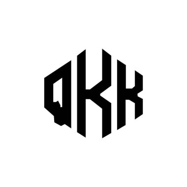 QKK letter logo design with polygon shape. QKK polygon and cube shape logo design. QKK hexagon vector logo template white and black colors. QKK monogram, business and real estate logo.