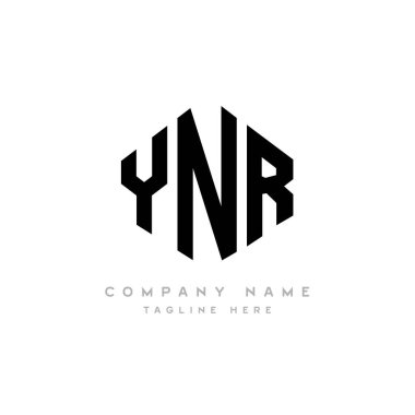 YNR letter logo design with polygon shape. YNR polygon and cube shape logo design. YNR hexagon vector logo template white and black colors. YNR monogram, business and real estate logo.