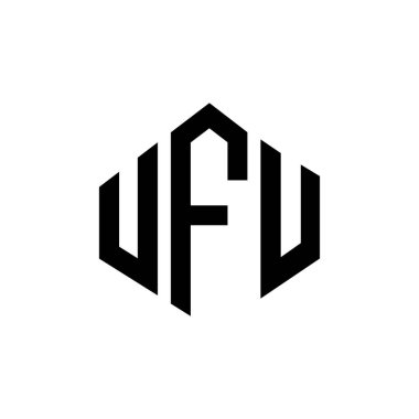 UFU letter logo design with polygon shape. UFU polygon and cube shape logo design. UFU hexagon vector logo template white and black colors. UFU monogram, business and real estate logo.