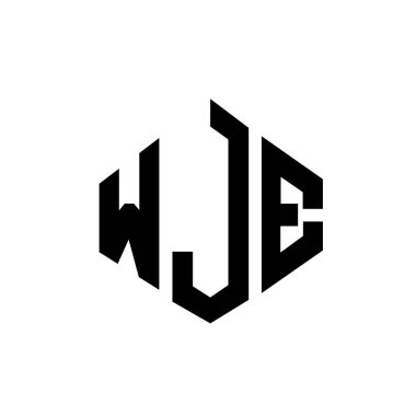 WJE letter logo design with polygon shape. WJE polygon and cube shape logo design. WJE hexagon vector logo template white and black colors. WJE monogram, business and real estate logo.