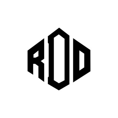RDO letter logo design with polygon shape. RDO polygon and cube shape logo design. RDO hexagon vector logo template white and black colors. RDO monogram, business and real estate logo.