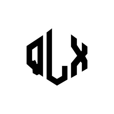 QLX letter logo design with polygon shape. QLX polygon and cube shape logo design. QLX hexagon vector logo template white and black colors. QLX monogram, business and real estate logo.